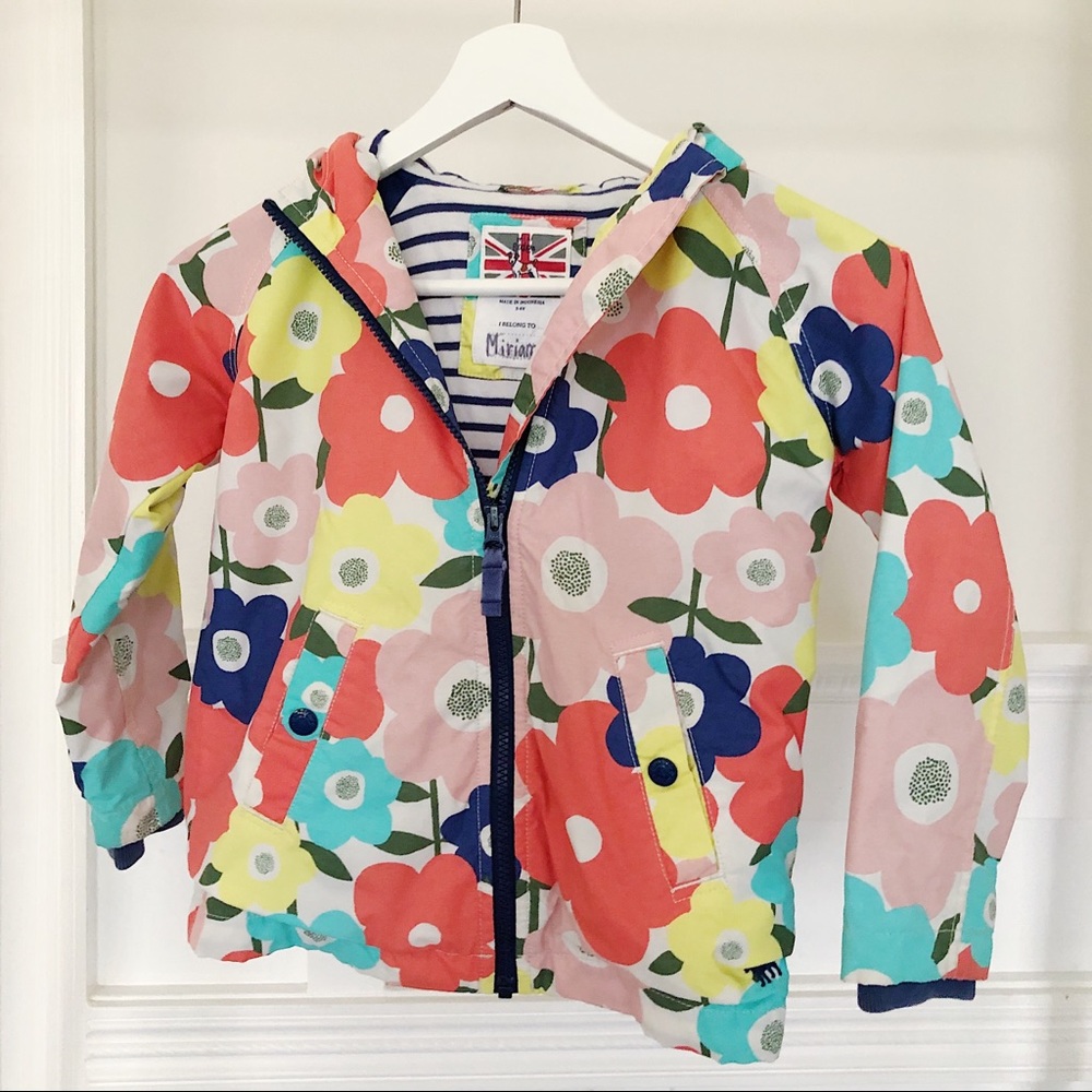 MINI BODEN flower print raincoat 5-6Y